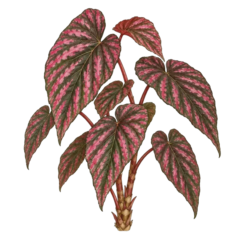Botanische Illustration: Begonia brevirimosa