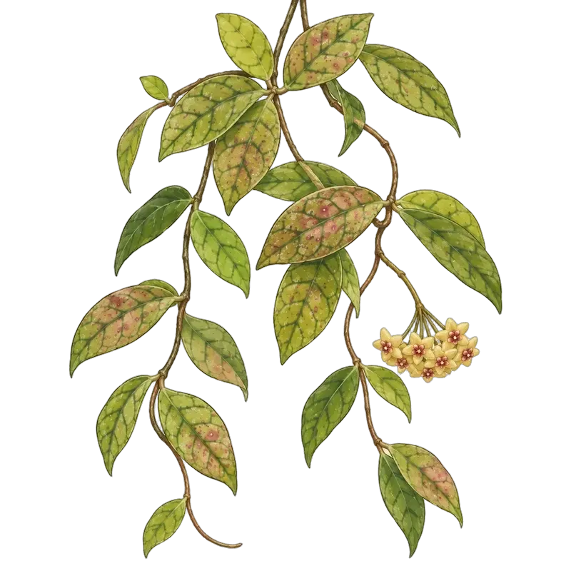 Botanische Illustration: Hoya callistophylla