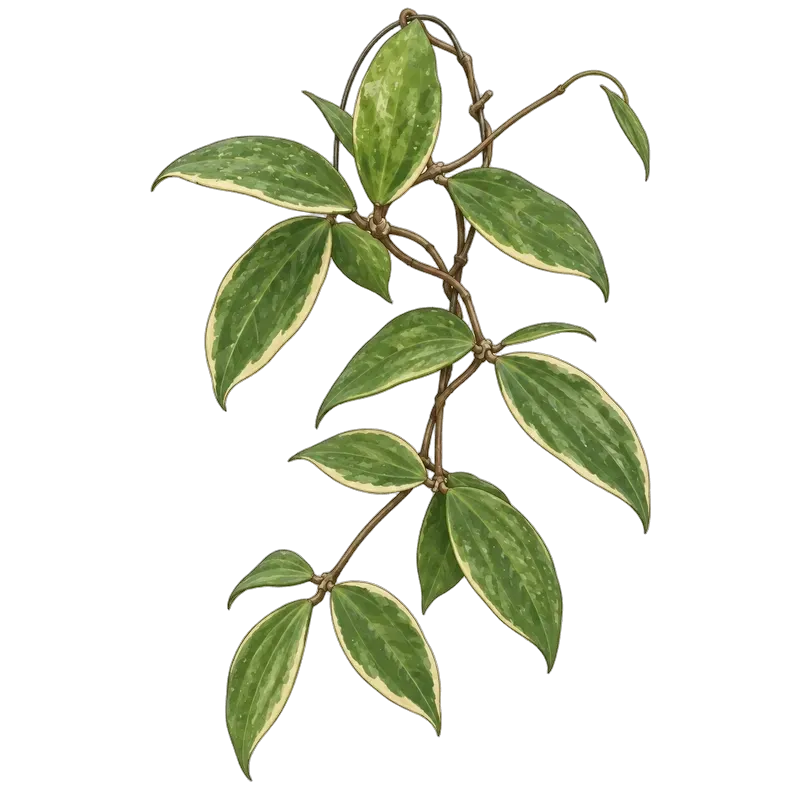 Botanische Illustration: Hoya macrophylla Variegata (Grundform)