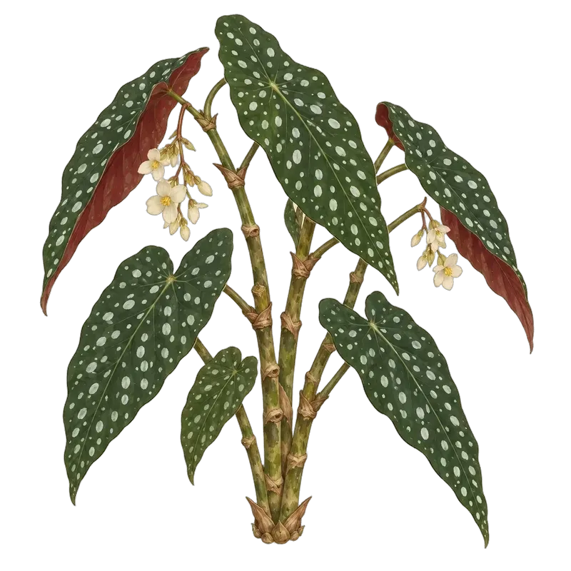 Botanische Illustration: Begonia maculata